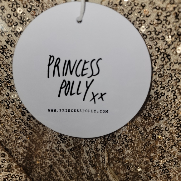 NWT Princess Poly Champagne Color Sz 0 Shrug Cropped Shirt Beaded - Picture 6 of 7